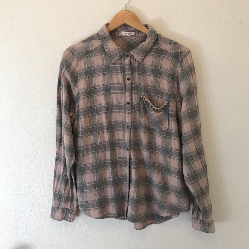 MAURICES flannel with embellished pocket